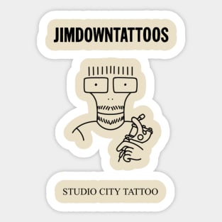 Jim goes to college - black print Sticker